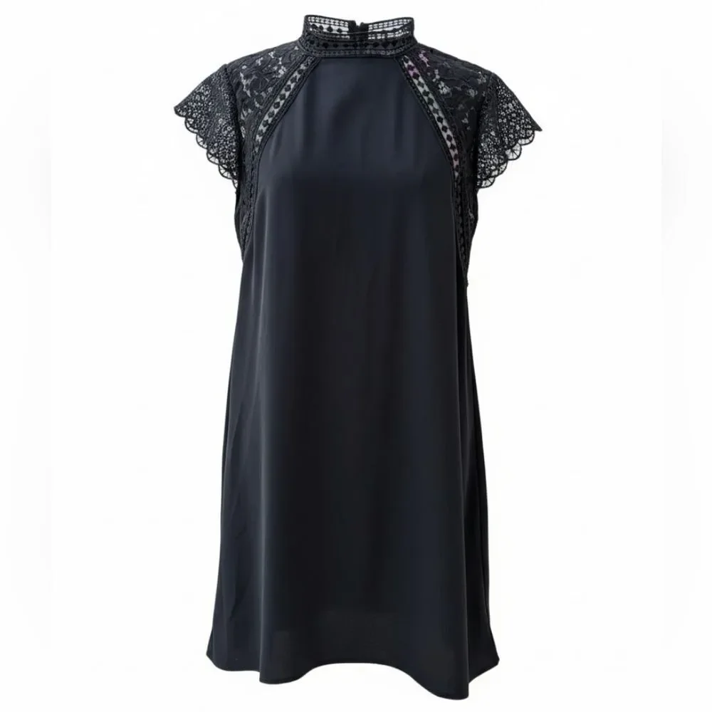 ZARA Elegant Black Lace Detail Dress ✨